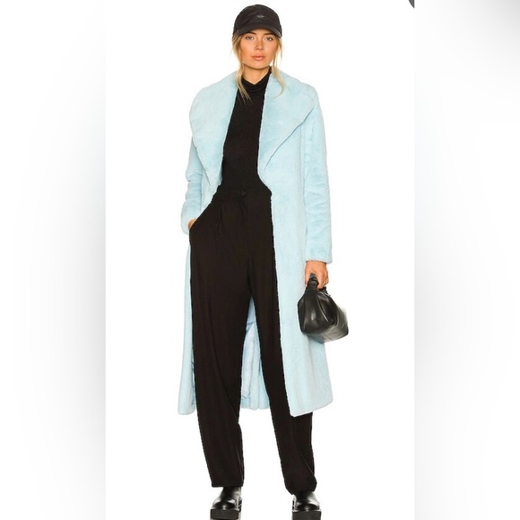 Show Me Your MuMu Women’s Lolita Faux Fur Jacket Revolve Ice Blue Size XS - Picture 1 of 11